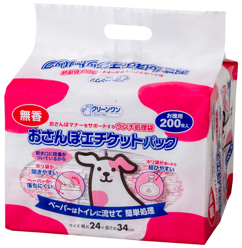 クリーンワン おさんぽエチケットパック 無香 200枚