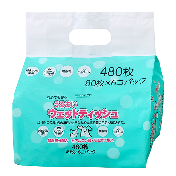 クリーンワン うるおいウェットティッシュ80枚×6個パック